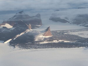 Our transit through Dronning Maud Land gave some tantilizing sites from the plane.