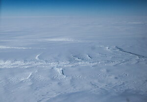 Some of the natural features we have of Antarctica. It's a flowing mass of ice.