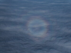 Lovely iridescence from above the clouds.