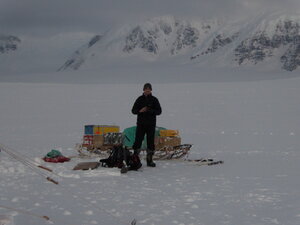 Everything is bought with us, and more importantly taken away, using Nansen sledges and skidoos.