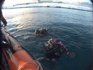 Divers and Rothera in the background.