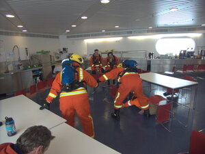 I made it out, with another days training being so exciting as to practice fire safety training with BA gear on.