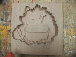 The start of the winter gift I made, Antarctica surrounded by a polar projection of the view.