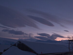 I love lenticular clouds. Our residence building, Admirals house, is in the foreground.